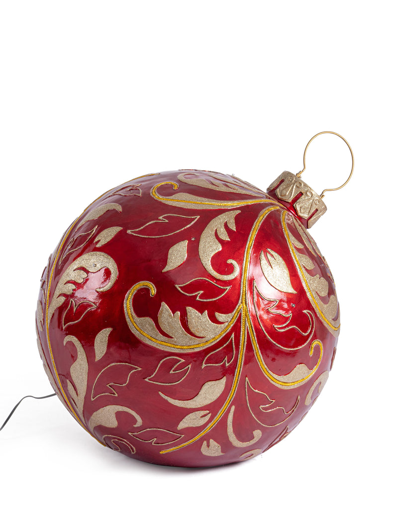 Bizzotto Red Kinler Spherical Decoration with 6 LEDs 68.6x53.3 cm – Luminous Decorative Sphere for Christmas