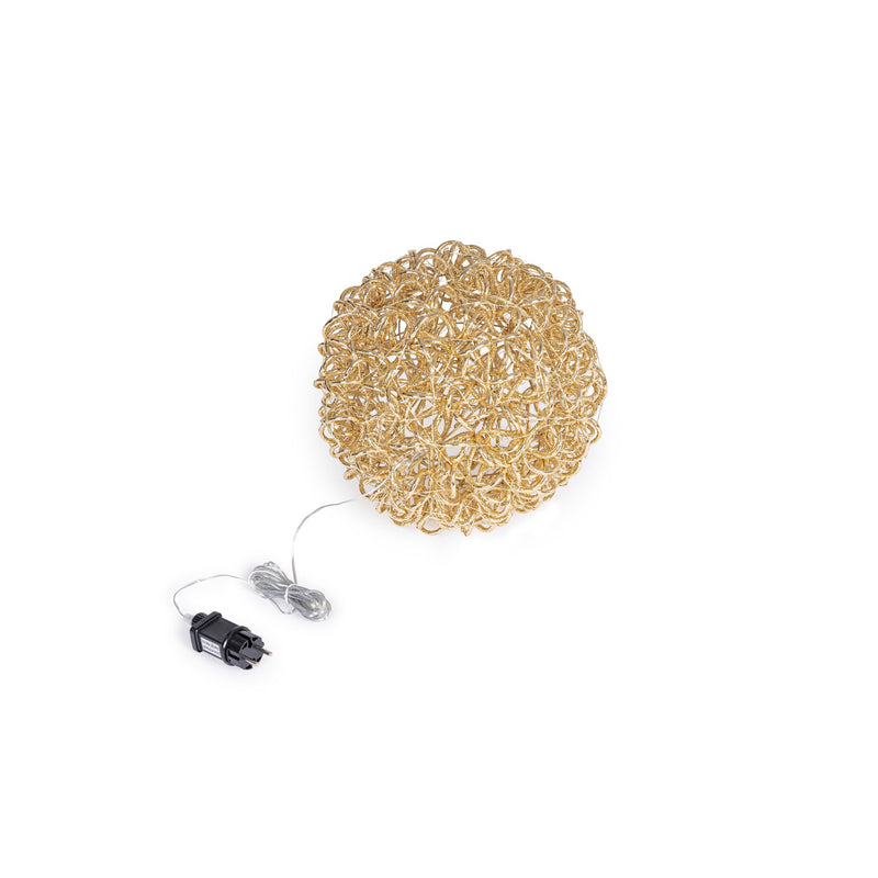 Bizzotto Zoe Gold Spherical Decoration with 400 Micro LED Classic D 30 cm Luminous Christmas Ornament