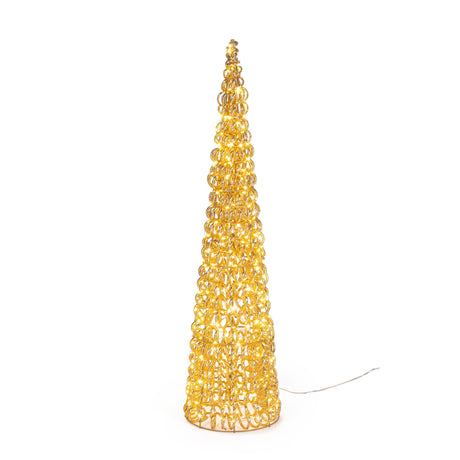 Bizzotto Zoe Gold Christmas Cone with 400 Micro LED Classic Ø20x80 cm Light Decoration