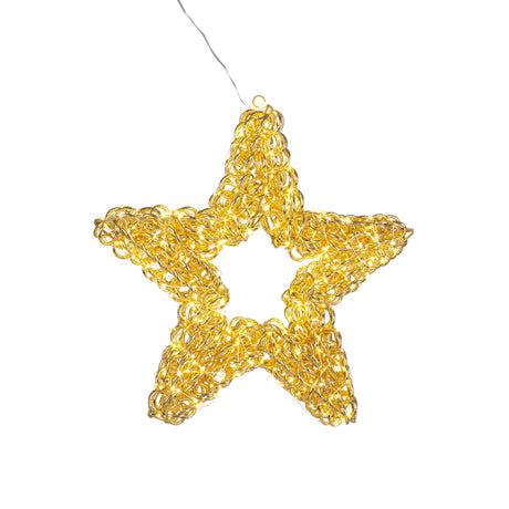 Bizzotto Zoe Gold Christmas Star with 500 Classic Micro LEDs 50x8x50 cm Lighted Decoration