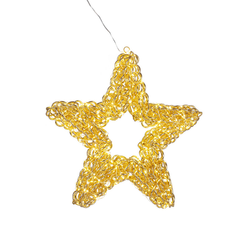 Bizzotto Zoe Gold Christmas Star with 500 Classic Micro LEDs 50x8x50 cm Lighted Decoration