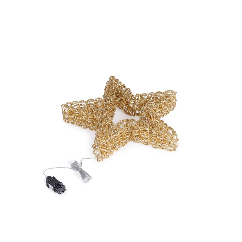 Bizzotto Zoe Gold Christmas Star with 500 Classic Micro LEDs 50x8x50 cm Lighted Decoration
