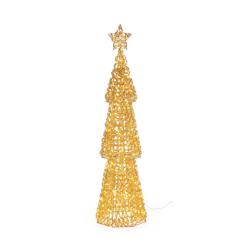 Bizzotto Christmas Tree Zoe Gold with 500 Micro LED Classic Ø27x100 cm Light Decoration