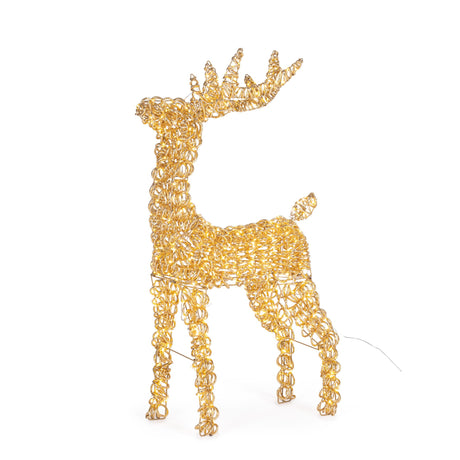Bizzotto Zoe Christmas Reindeer ST Gold with 600 Micro Classic LEDs 53x23x80 cm Lighted Decoration