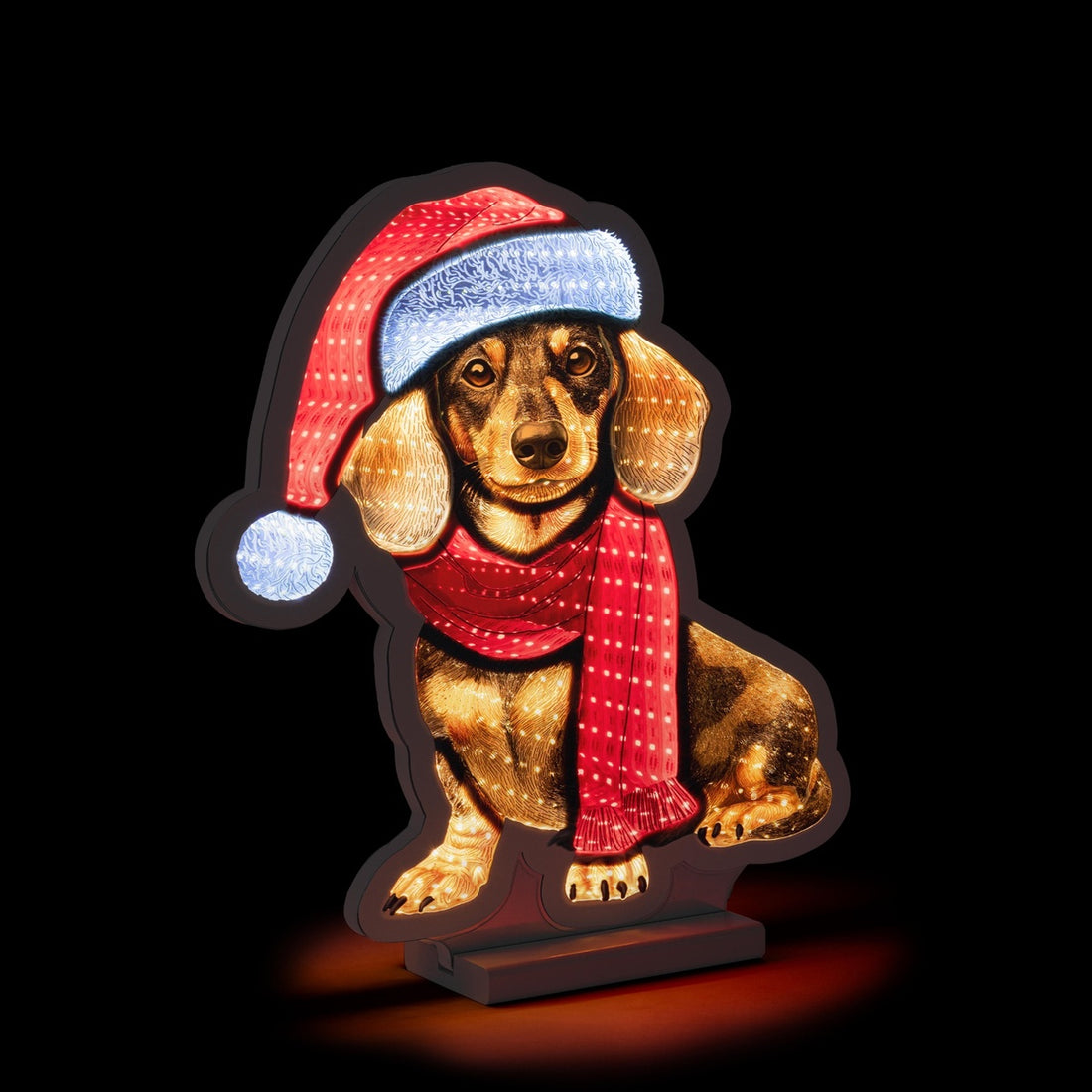 Bizzotto Dog with Skis and LED Lights H 39 cm with 207 LED IP20 Christmas Decoration