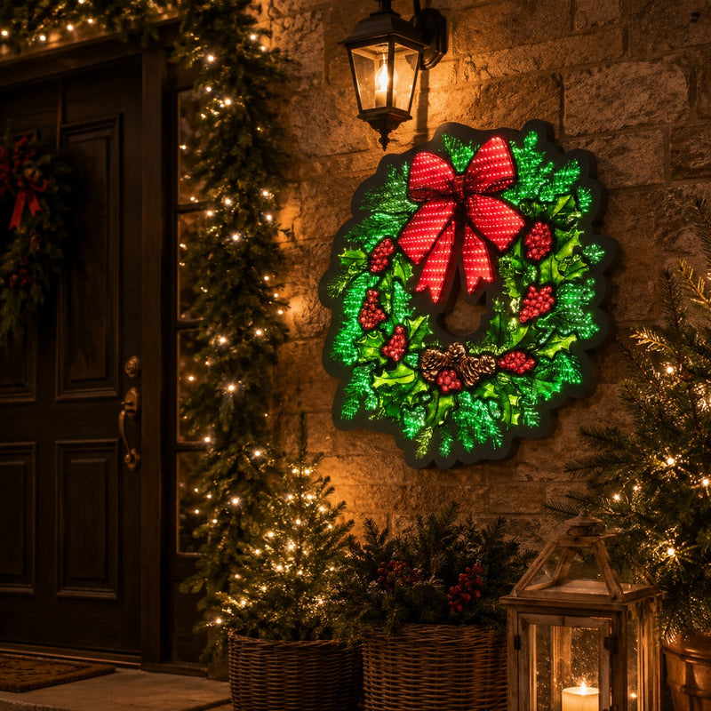 Bizzotto Illuminated Christmas Wreath H 61 cm with 753 LED IP20 Christmas Decoration