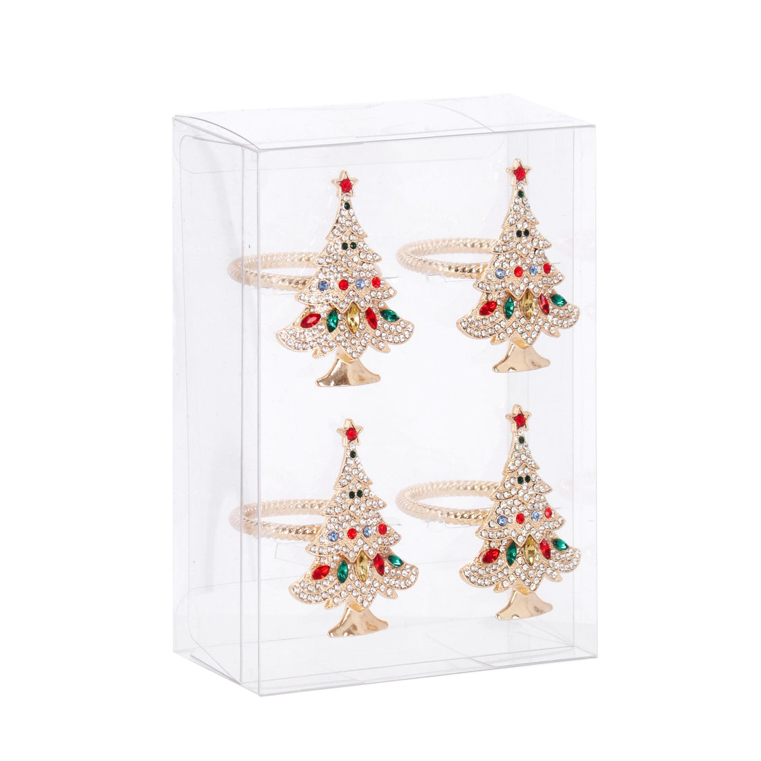 Bizzotto Pack of 4 Atena Pine Napkin Rings Christmas Table Decorations