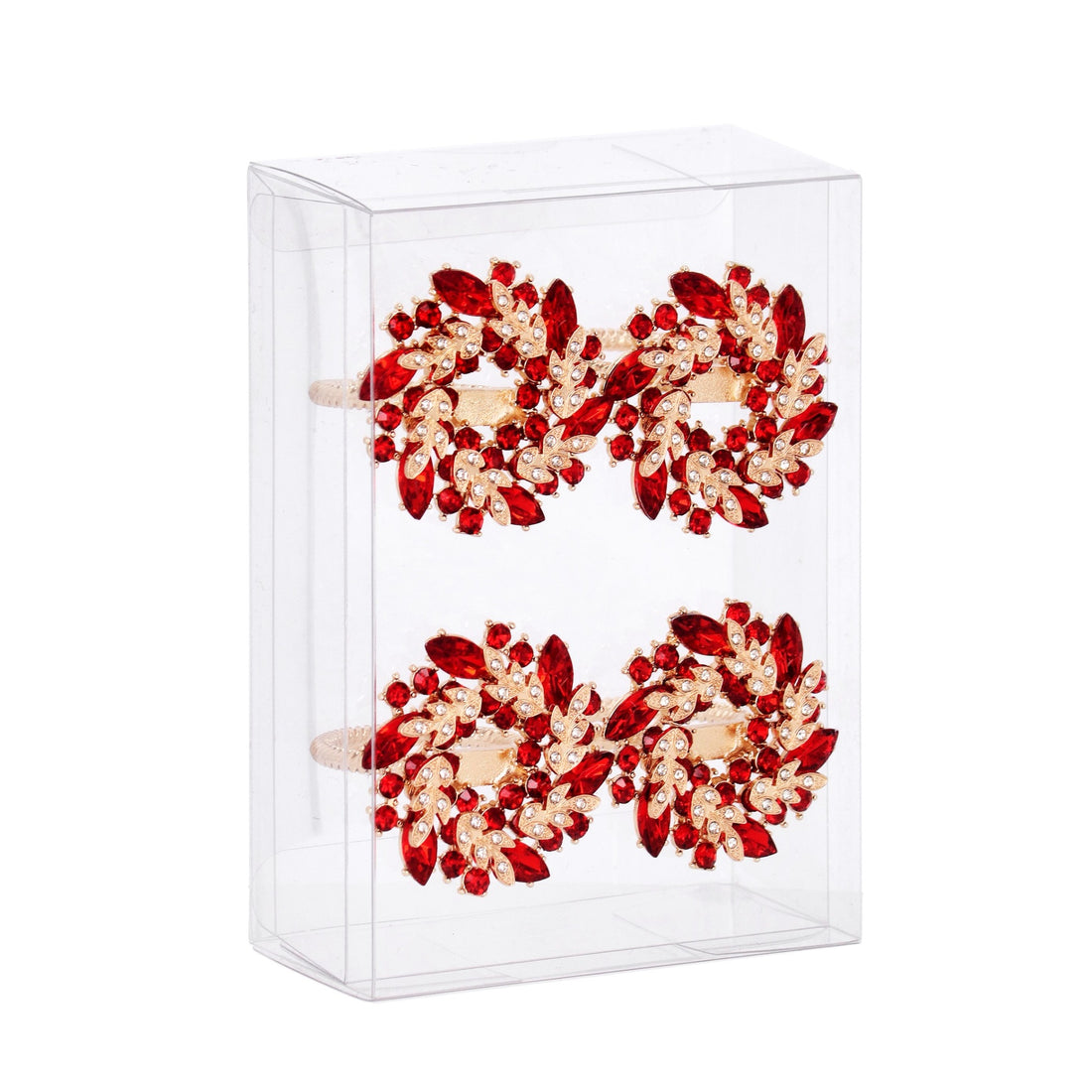 Bizzotto Pack of 4 Atena Crown Napkin Rings Christmas Table Decorations
