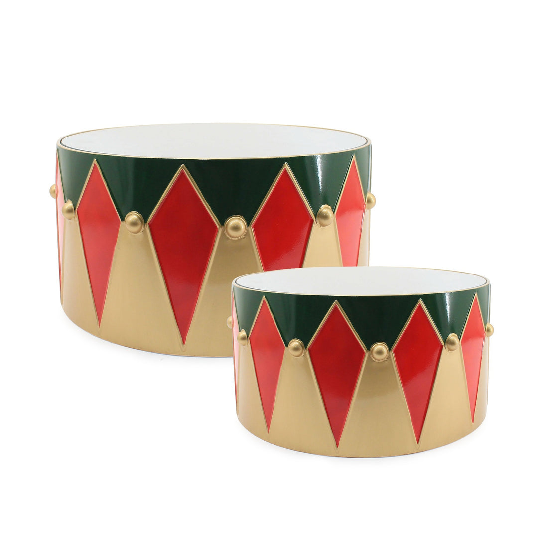 [VERIFY] Bizzotto SET2 DRUM DECOR CHANIEL RED-GRN-GLD