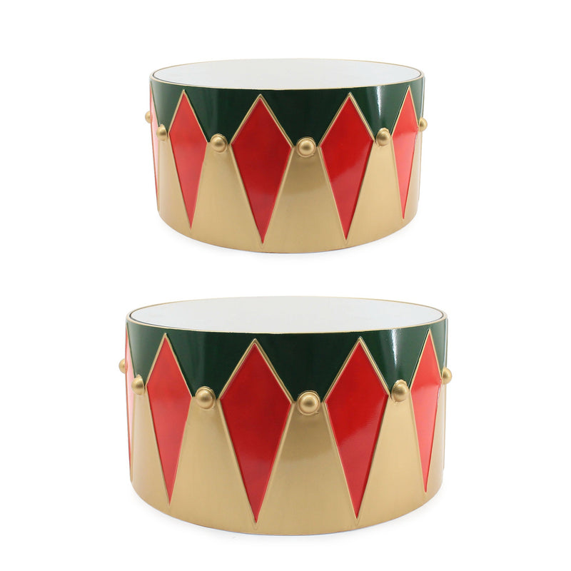 [VERIFY] Bizzotto SET2 DRUM DECOR CHANIEL RED-GRN-GLD