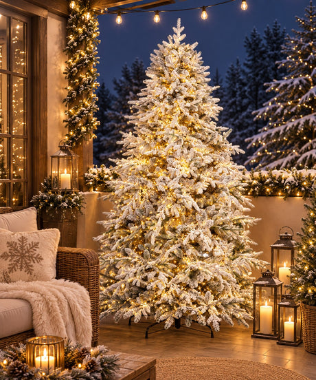 Bizzotto Ritter Frosted Christmas Tree H 180 cm with 2609 Branches and 4400 LEDs