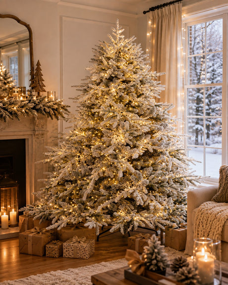 Bizzotto Ritter Snow-Flocked Christmas Tree H 270 cm with 6011 Branches and 10000 LEDs