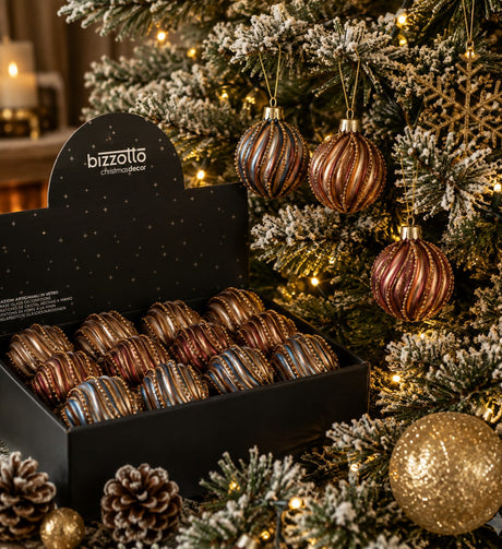 Bizzotto Glass Sphere Creams D 8 cm Assorted Christmas Decoration 1 Pc