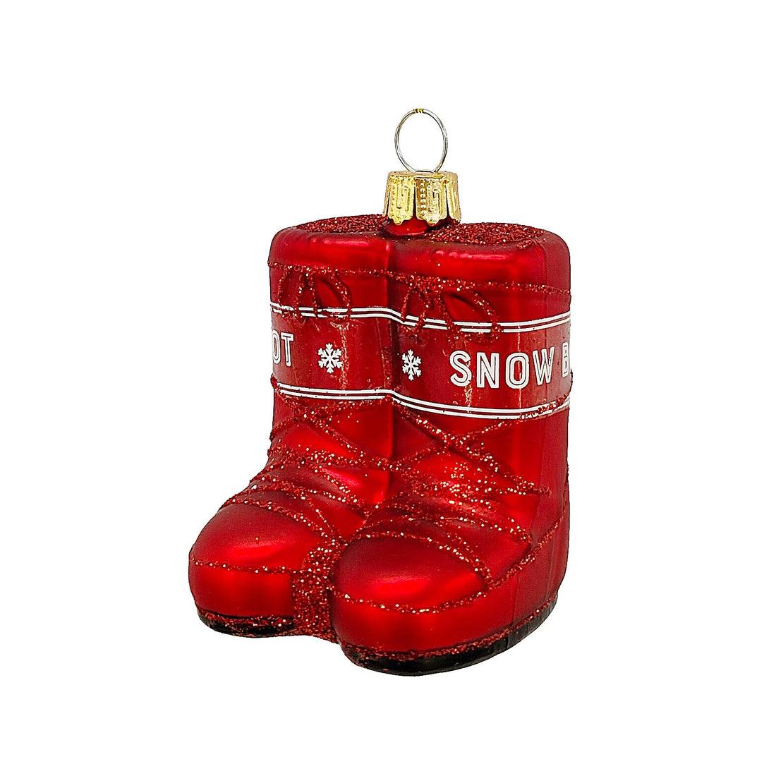 Bizzotto Glass Pendant Courmayeur Snow Boot H 11 cm Christmas Tree Decoration