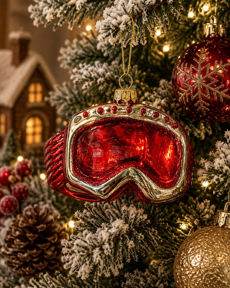 Bizzotto Courmayeur Glass Hanging Ornament Mask H 6 cm Christmas Tree Decoration