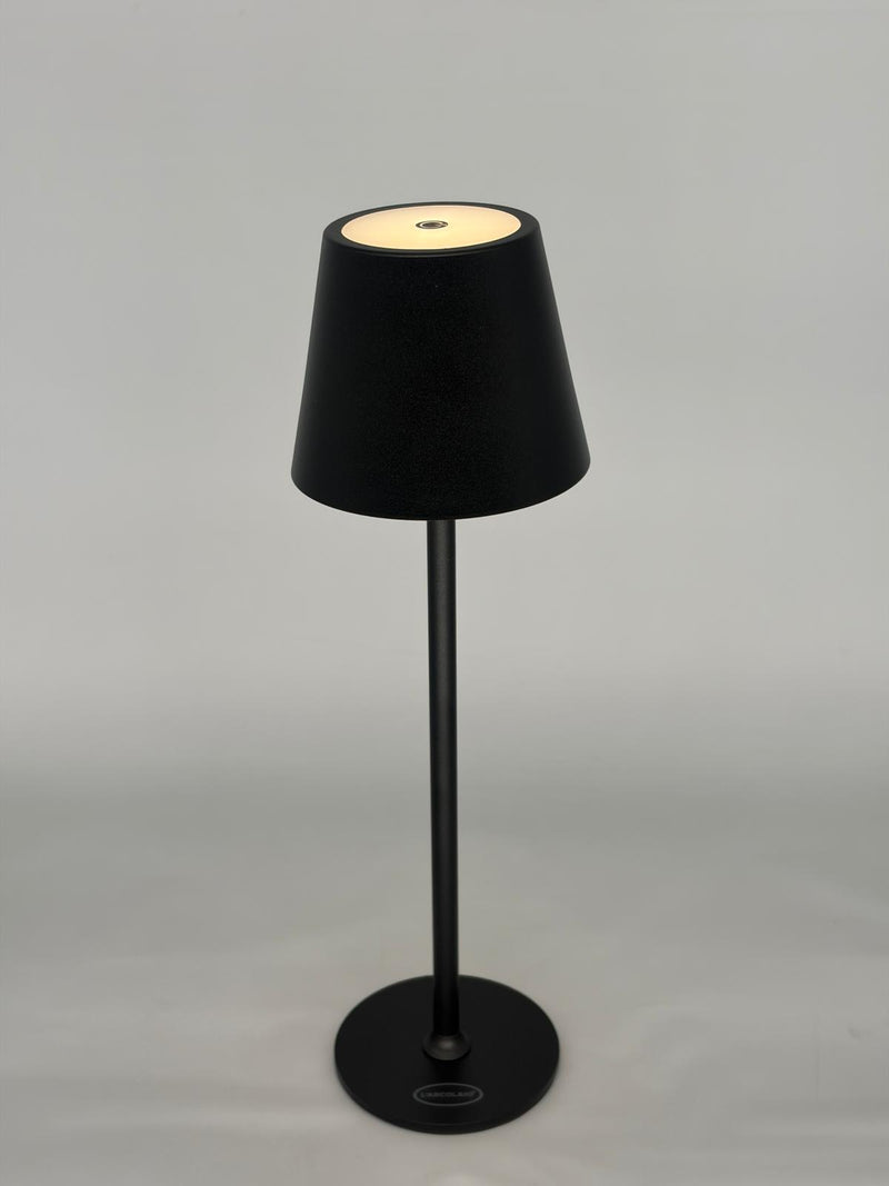 L'Arcolaio Rechargeable LED Touch Lamp H 38 cm 10 x 10 cm IP54 Round Pro Black