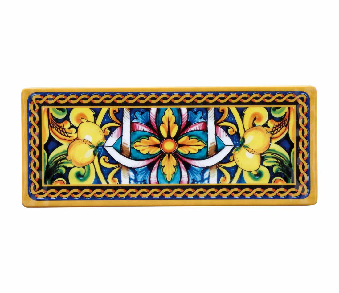 regalo italiano regalo italiano vassoio rettangolare melamina lemon 27 x 11 cm h 2 cm giallo ean 8057586002289