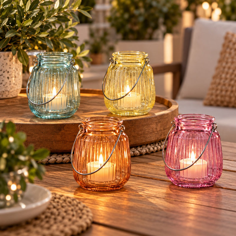 Ad Trend Portacandela in Vetro Assortito Ø8,5xH12 cm 1 Pz – Accessorio Decorativo per la Casa e la Tavola