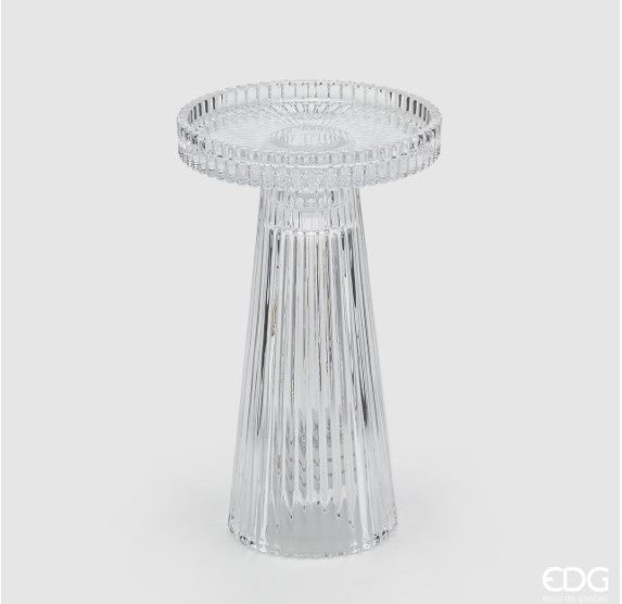 Cone Striped Candle Holder H16.5 D9.8 Natural