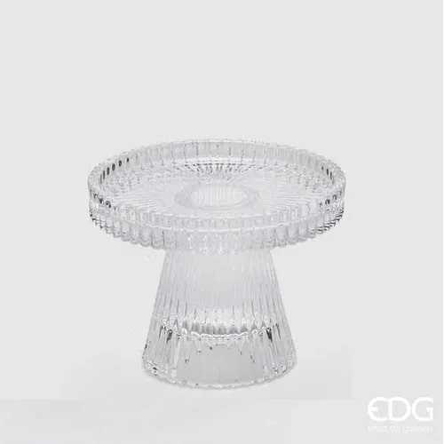 Cone Striped Candle Holder H7.5 D9.8 Natural