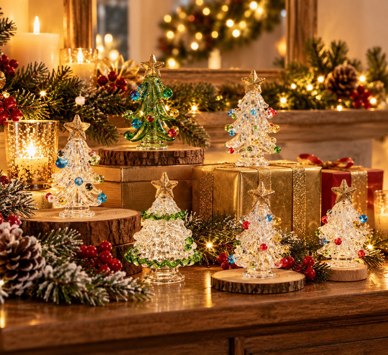 Ad Trend Assorted Decorative Mini Christmas Tree in Blown Glass H6.5 x 5.5 cm 1 pc – Christmas Decoration