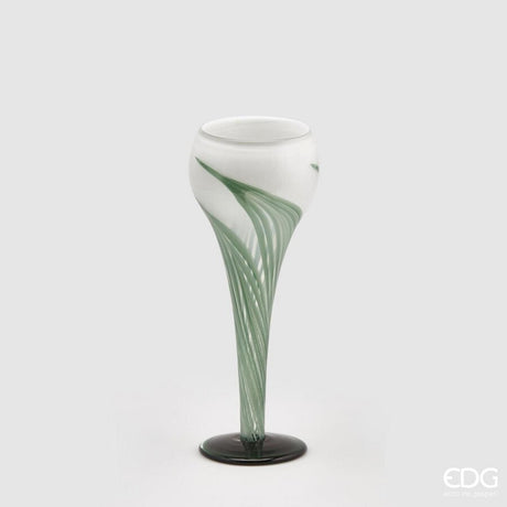 edg enzo de gasperi edg enzo de gasperi vaso tulipano a calice h 35 cm d 13 cm scatola regalo white green ean 8059824048493