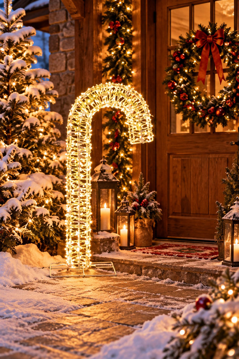 Ad Trend Christmas Candy Cane Outdoor Decoration 33x26xH75 cm – Christmas Ornament for Garden and Entrance