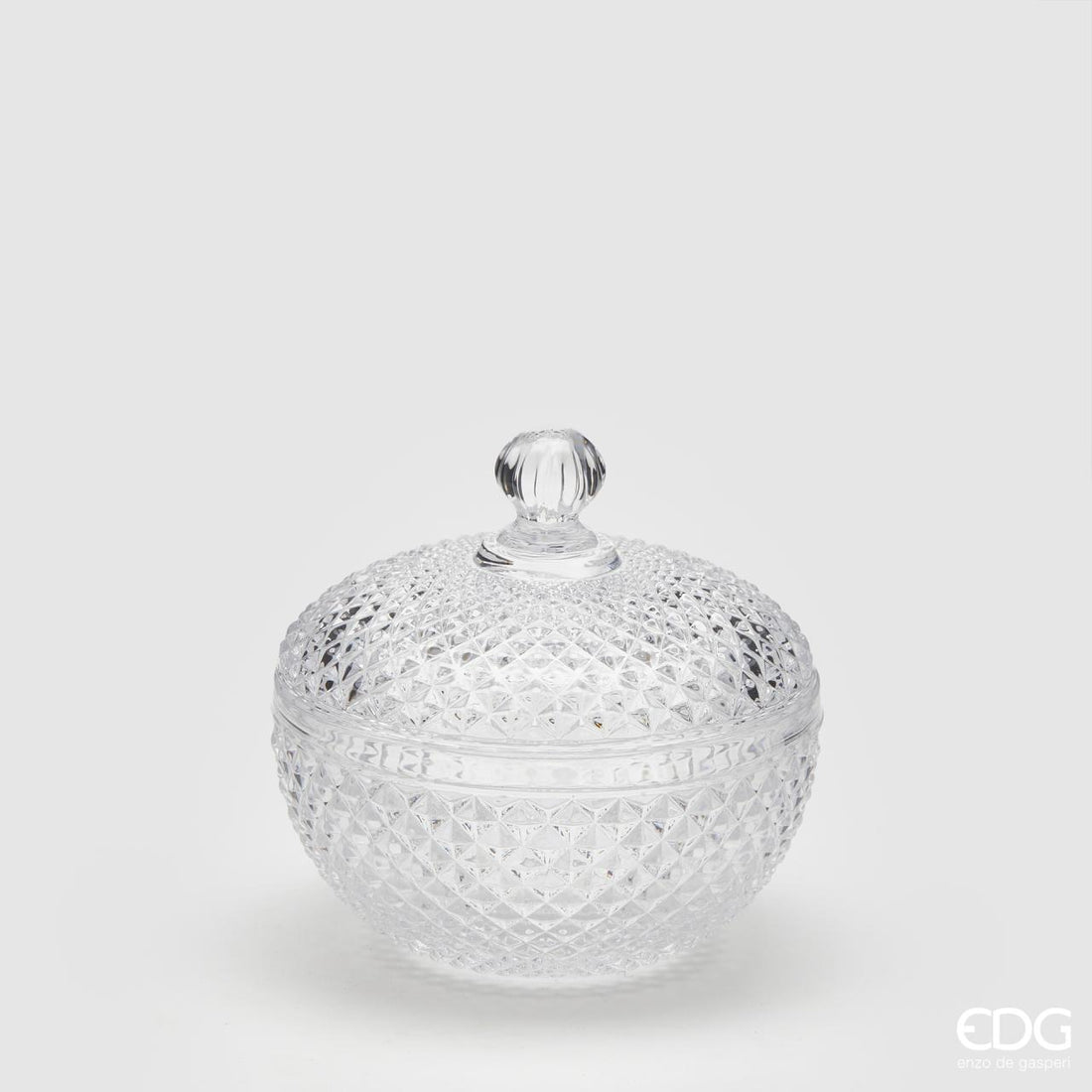 EDG Enzo De Gasperi Round Container Rhombus H11 D12 Nature Transparent