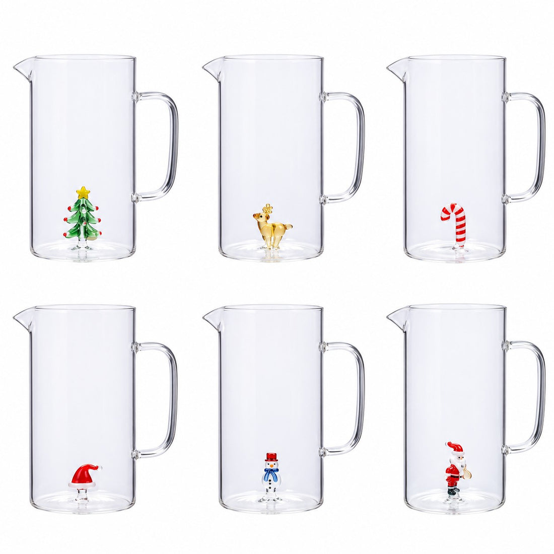 Ad Trend Christmas Jug in Glass 1.2 L with Assorted 3D Figure 1 Pc – Christmas Table