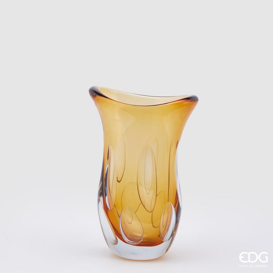 edg enzo de gasperi edg enzo de gasperi vaso fluxus svasato vetro h 30 cm scatola regalo amber ean 8059824281692