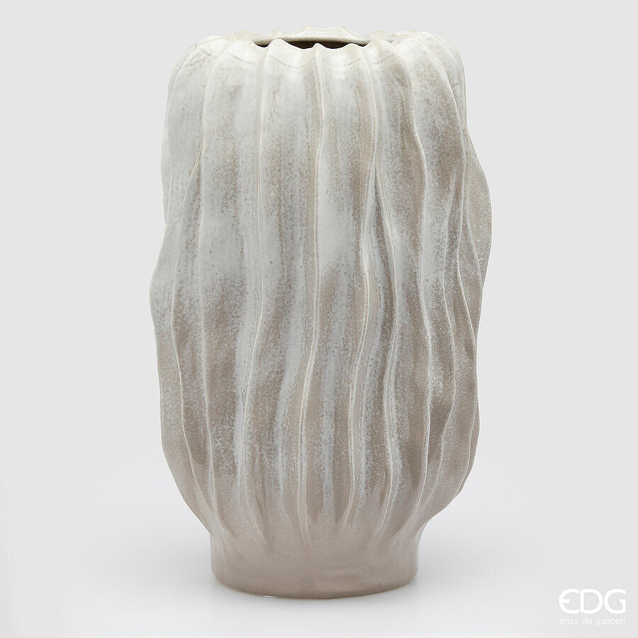 edg enzo de gasperi edg enzo de gasperi vaso chakra righe h 61 cm d 37 cm waterproof ivory ean 8059824360342