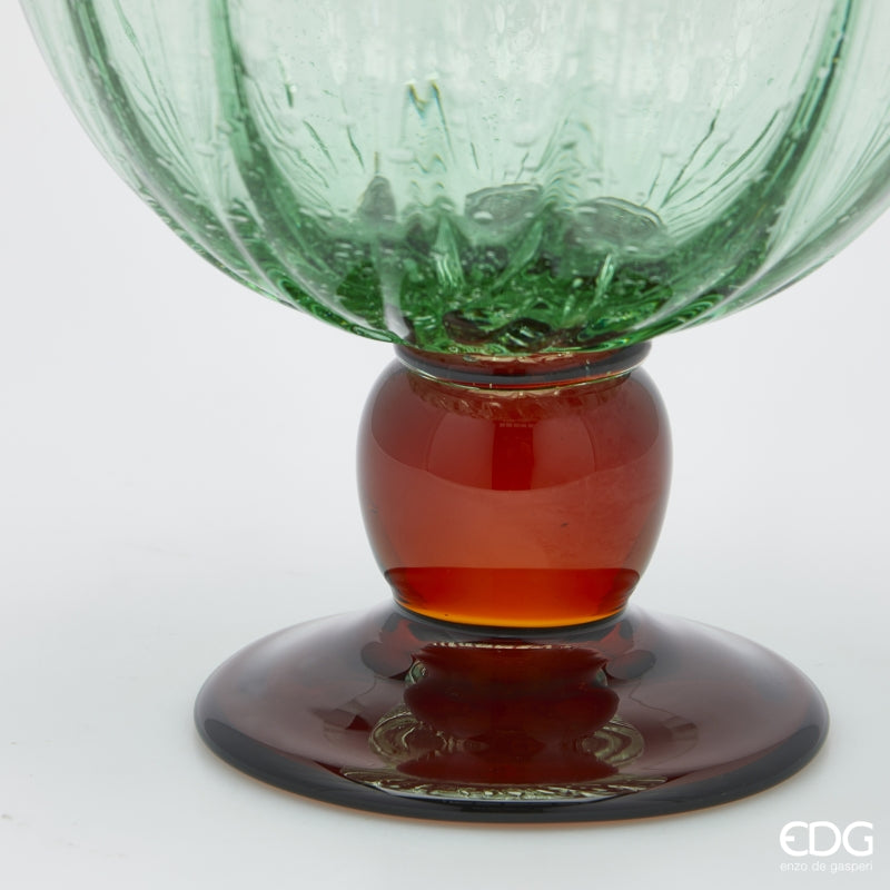 EDG Enzo De Gasperi Corinth Sphere Vase H 42 Cm L 31 Cm L 25 Cm Glass Green