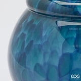 EDG Enzo De Gasperi Macula Vase Bottle H 37.5 Cm D 25.5 Cm Blue Glass