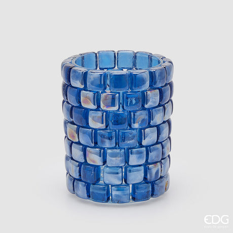 edg enzo de gasperi vaso gemme cilindro h 18 cm d 15 cm blue 1 pz ean 8059824495143