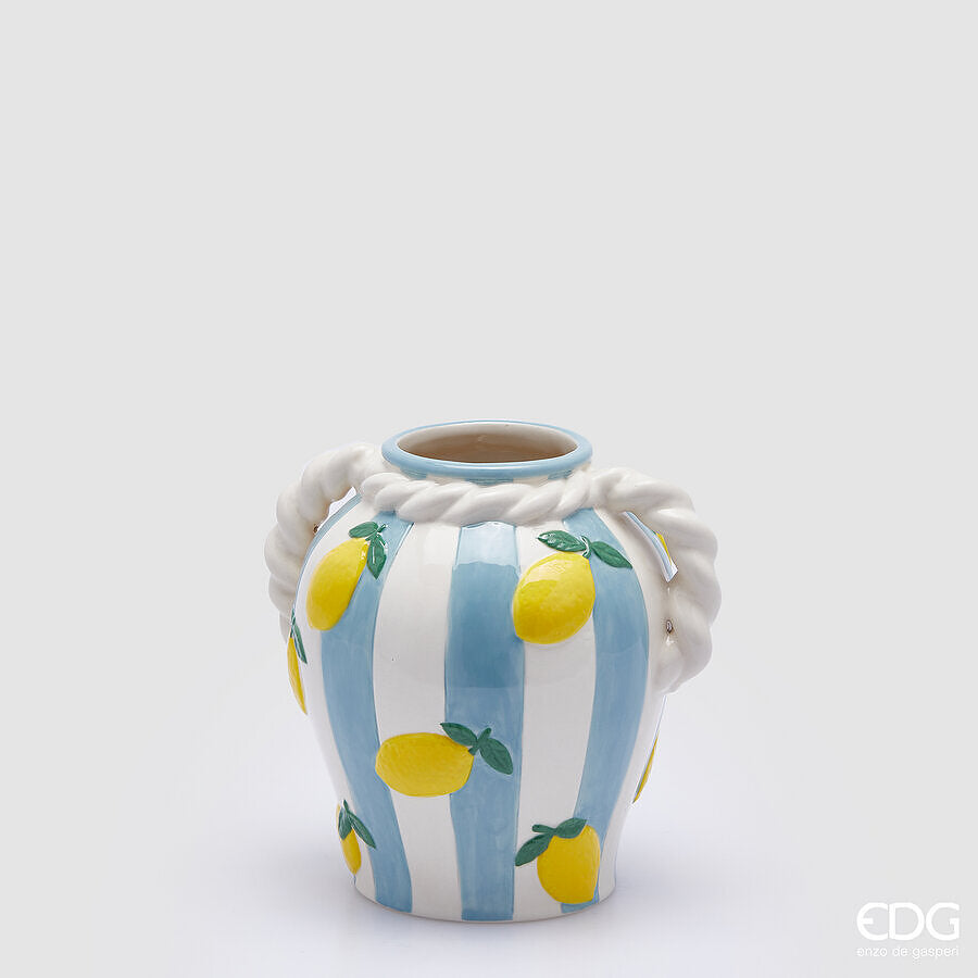 edg enzo de gasperi edg enzo de gasperi vaso limoni h 20 d 17 cm ceramica yellow ean 8059824462350
