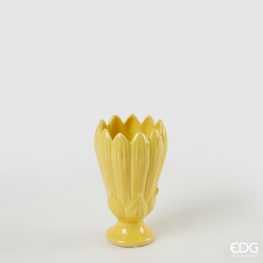 edg enzo de gasperi vaso freaky foglie coppa h 175 cm d 105 cm ceramica waterproof yellow ean 8059824463753