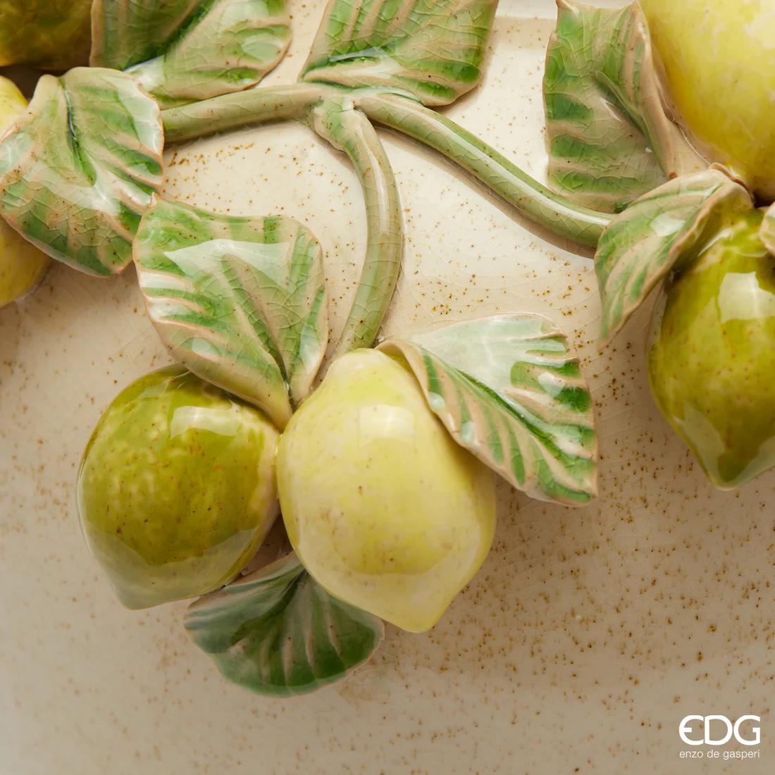 EDG Enzo De Gasperi Freaky Lemons Vase Bowl H 15.5 Cm D 19.5 Cm Ceramic Waterproof Yellow Green