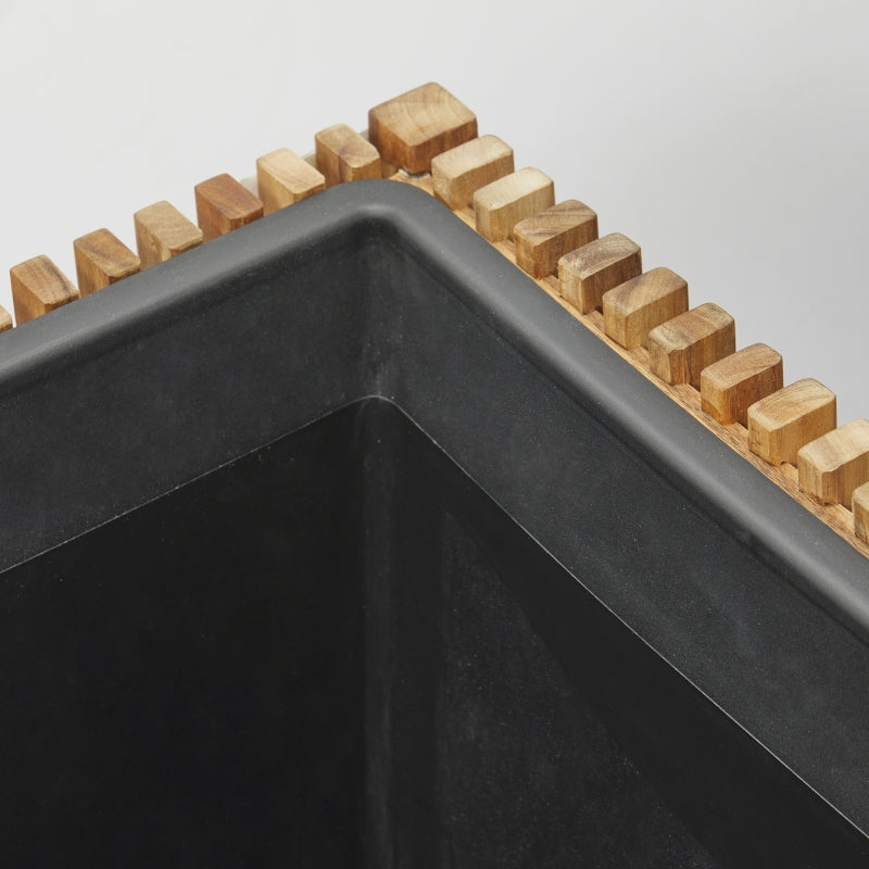 edg enzo de gasperi edg enzo de gasperi vaso listelli qudrato legno di acacia brown 50 x 51 x 51 cm ean 8059824484215