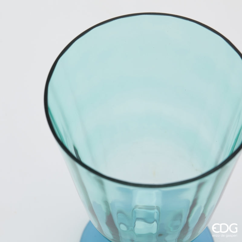 edg enzo de gasperi vaso righe coppa con piede h 15 cm d 10 cm azure ean 8059824486042