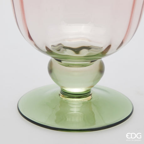 edg enzo de gasperi vaso righe coppa con piede h 21 cm d 15 cm green pink ean 8059824486080