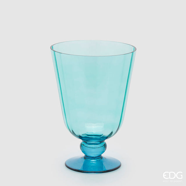 edg enzo de gasperi vaso righe coppa con piede h 21 cm d 15 cm azure ean 8059824486066