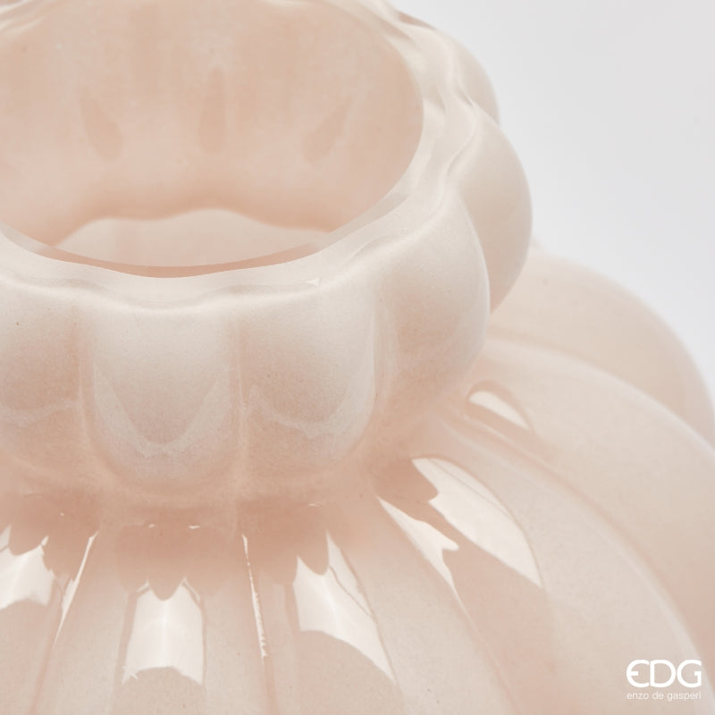 edg enzo de gasperi edg enzo de gasperi vaso chignon h 28 cm d 22 cm vetro pale pink ean 8059824536945