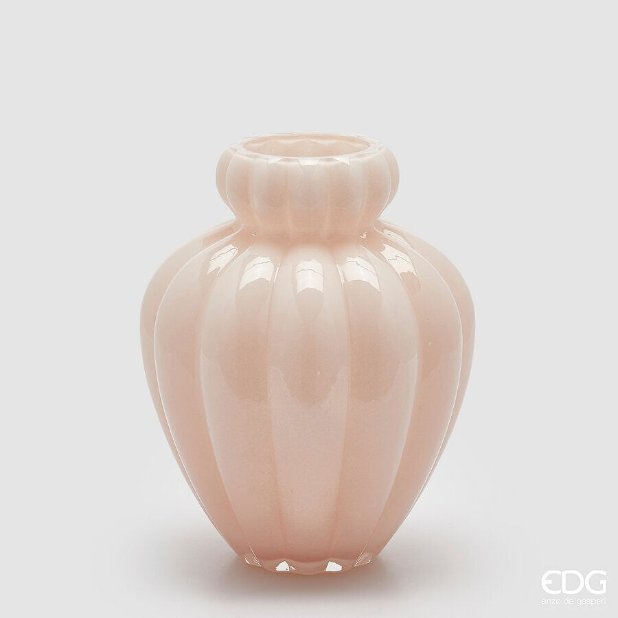edg enzo de gasperi edg enzo de gasperi vaso chignon h 28 cm d 22 cm vetro pale pink ean 8059824536945