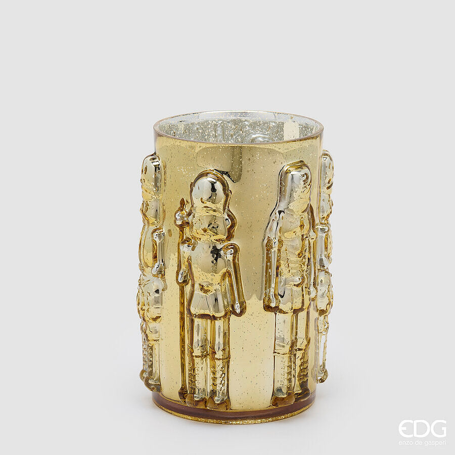 EDG Enzo De Gasperi Soldatino Vase Cylinder Gold H25 Ø15 cm – Christmas Decoration