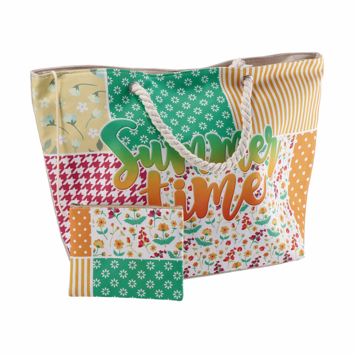 regalo italiano regalo italiano borsa mare con pochette 58 x 18 x h 38 cm ass blu verde 1 pz ean 8057586110922