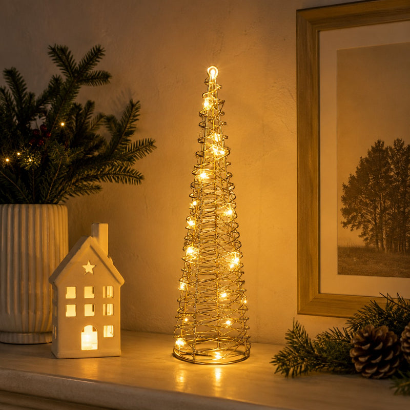 Ad Trend Gold Christmas Tree 30 LEDs H 60 cm Warm White Light
