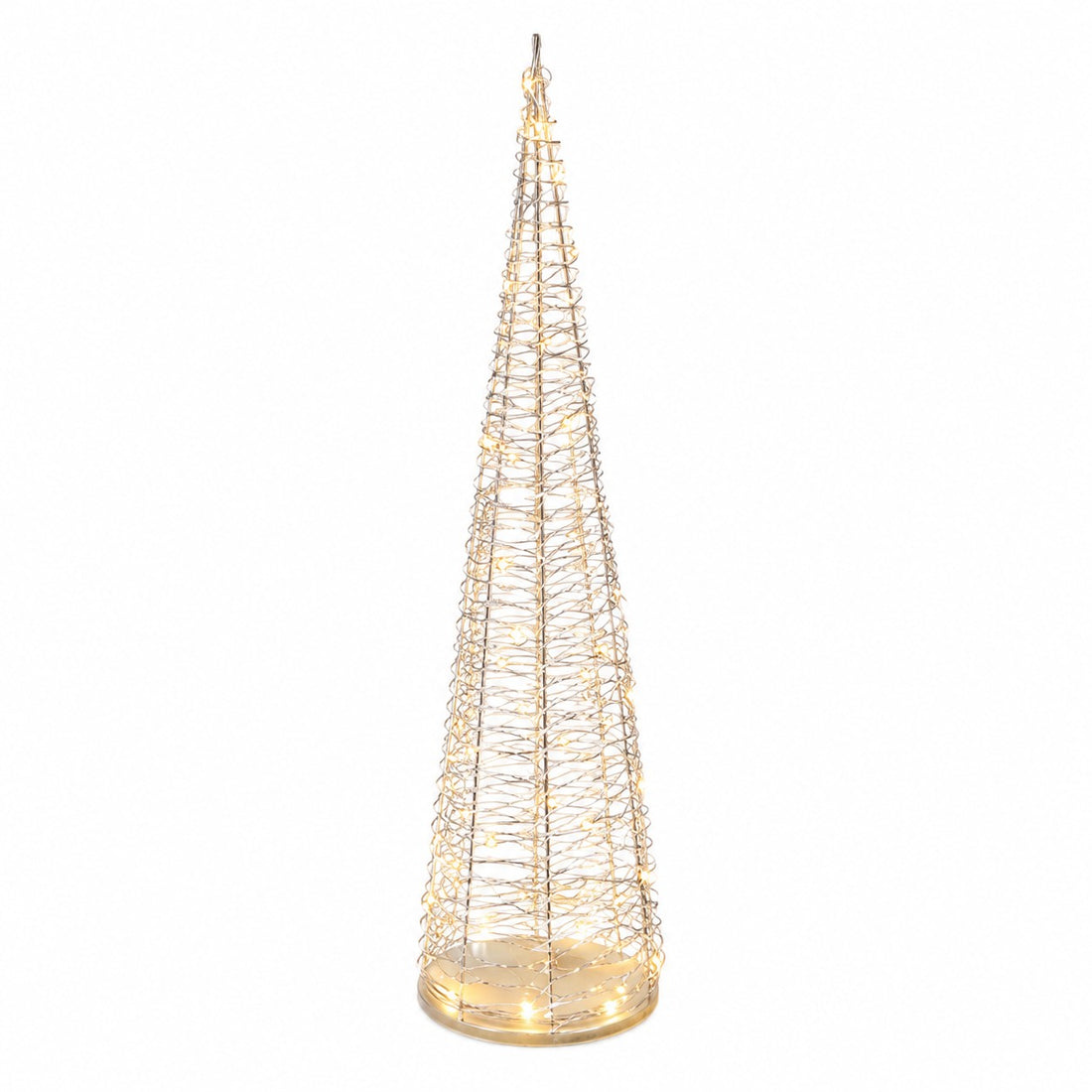 Ad Trend PE gold Christmas tree with 50 warm white LEDs, H 100 cm