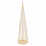 Ad Trend Albero di Natale oro in PE con 50 LED, luce calda H 100 cm