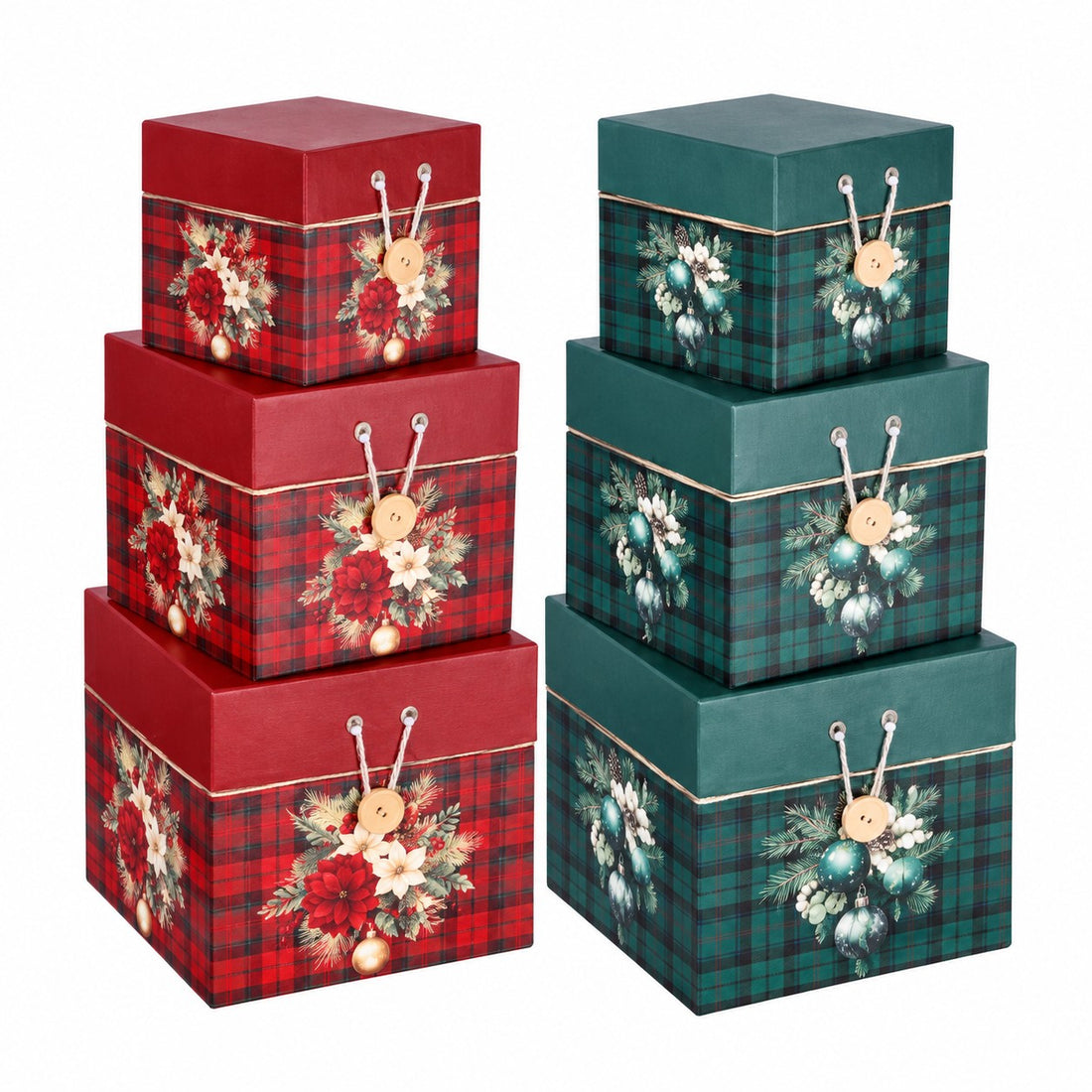 Ad Trend Set 3 Square Cardboard Christmas Boxes Assorted 1 Pack – Christmas Gift Packaging