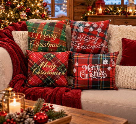 Ad Trend Decorative Christmas Cushion in Assorted Fabric 45x45 cm 1 pc – Home Furnishing Accessory for Sofa and Christmas Home